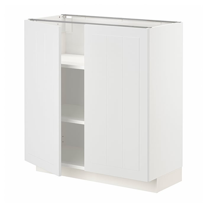 METOD Підлогова шафка/полиці/2 дверцят, білий/Stensund білий, 80x37 см