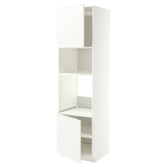 METOD Висока шафа для вбудованої техніки, білий/Aspudden матовий білий, 60x60x220 см