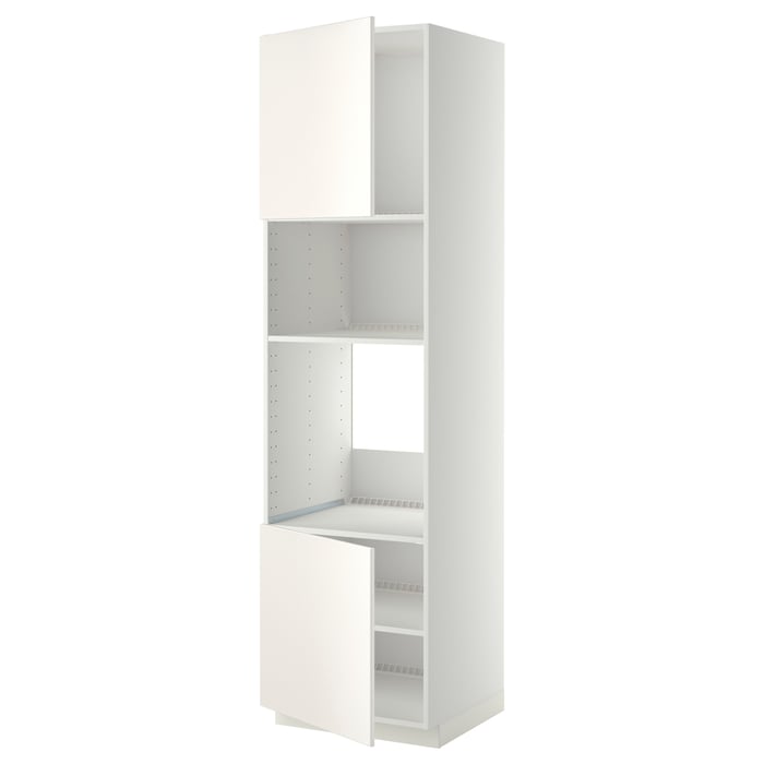 METOD Висока шафа для вбудованої техніки, білий/Veddinge білий, 60x60x220 см
