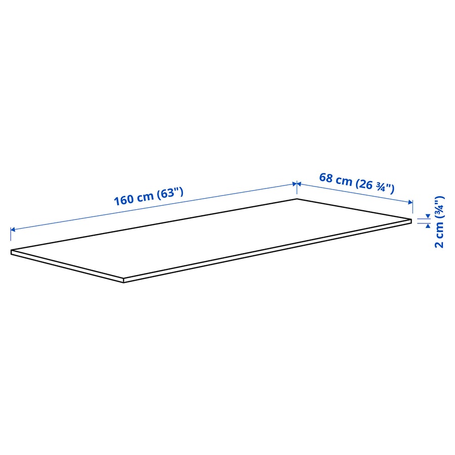 MITTZON lauaplaat, valge, 160x68 cm MITTZON lauaplaat, valge, 160x68 cm