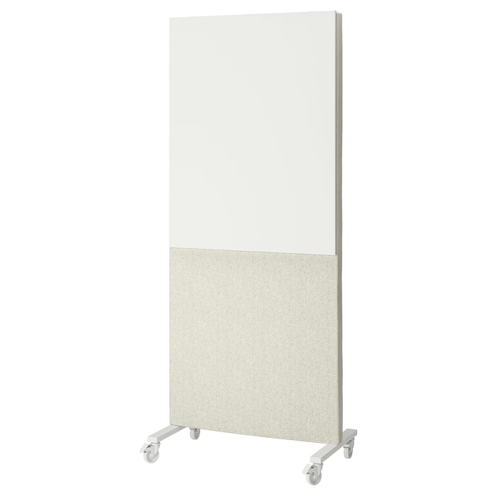 MITTZON Рама з коліщатками/акустичний екран/дошка, Gunnared бежевий/білий, 85x205 см