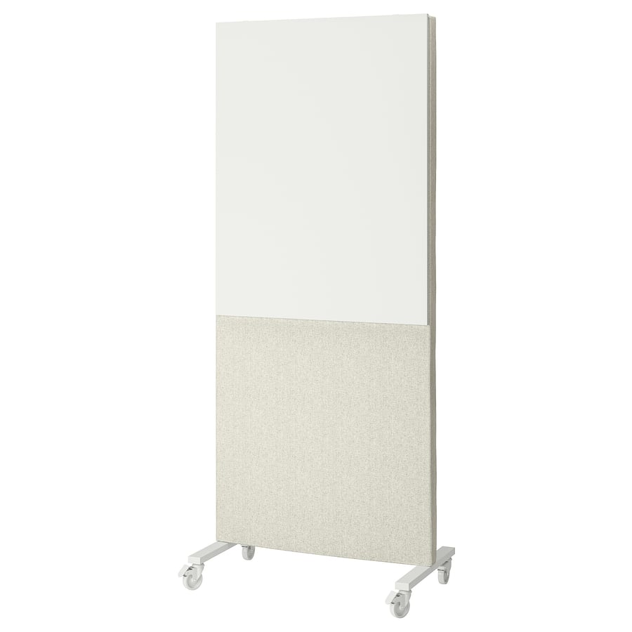 MITTZON rāmis ar rit./akust. aizsl./tāfele, Gunnared smilškrāsā/baltā krāsā, 85x205 cm