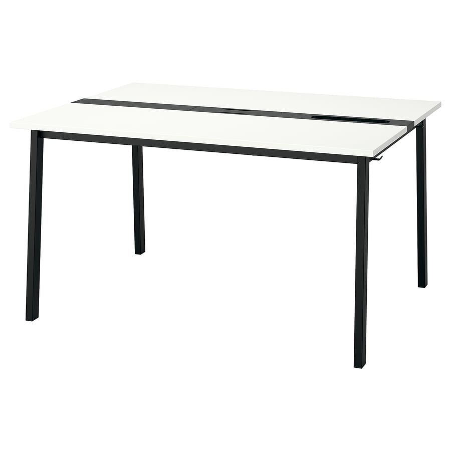 MITTZON konferenču galds, baltā krāsā/melnā krāsā, 140x108x75 cm