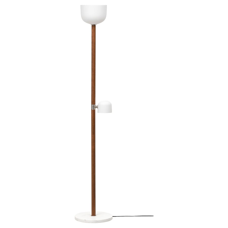 MOSSPLYM stāvlampa/lasāmlampa, opāls balts stikls/tumši brūns ozols, 180 cm