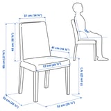NÄSINGE / BERGMUND Stół i 4 krzesła, ciemnobrązowy bejcowana okleina bukowa/Gunnared średni szary czarny, 130/190x80 cm