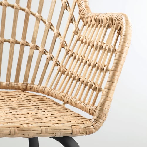 NILSOVE krzesło z podłokietnikami, rattan/czarny IKEA