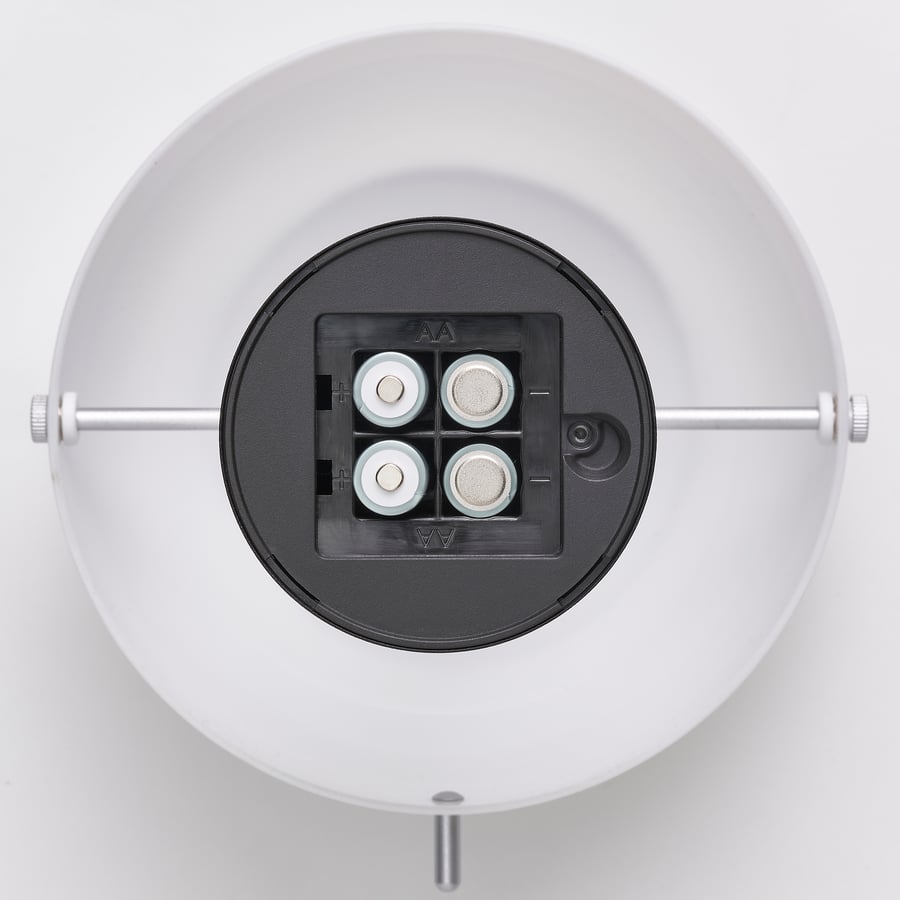 NÖDMAST pārnēsājama LED lampa ar baterijām, baltā krāsā/melnā krāsā, 26 cm