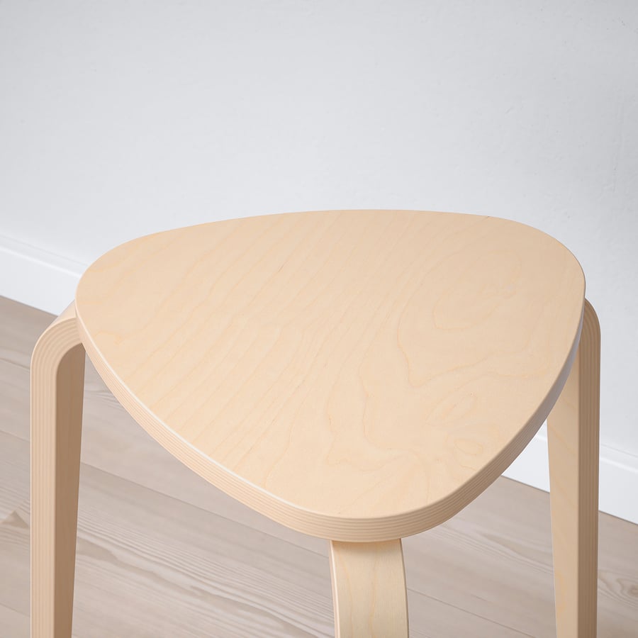 NORDEN / KYRRE galds un 4 taburetes, baltā krāsā/bērzkoks, 26/89/152 cm