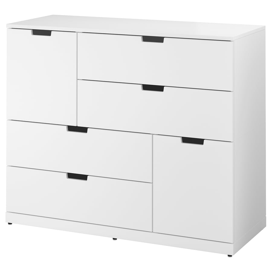 NORDLI 6 sahtliga kummut, valge