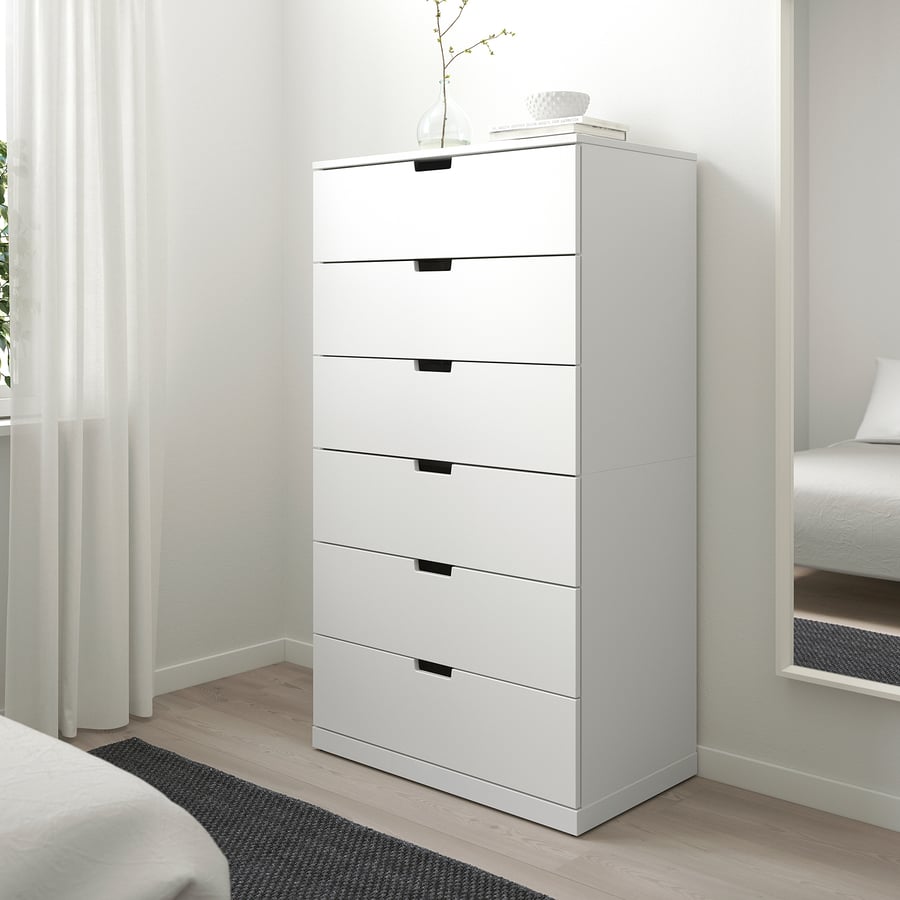 NORDLI Kummut, 6 sahtlit, valge, 80x145 cm NORDLI Kummut, 6 sahtlit, valge, 80x145 cm