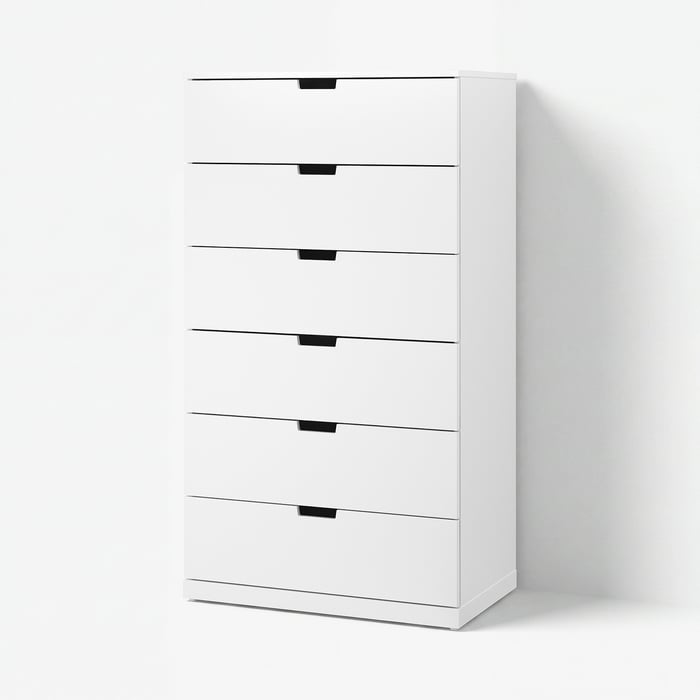 NORDLI Комод, 6 шухляд, білий, 80x145 см