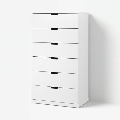 NORDLI Комод, 6 шухляд - білий 80x145 см