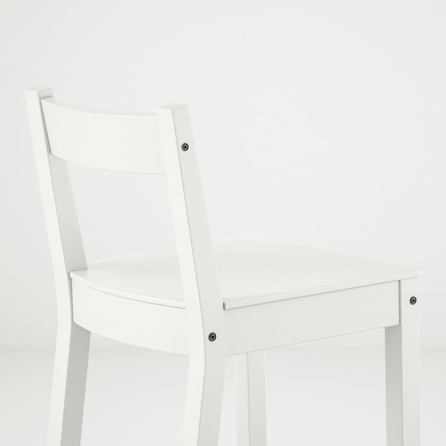 NORDVIKEN bāra krēsls ar atzveltni, 62 cm, baltā krāsā