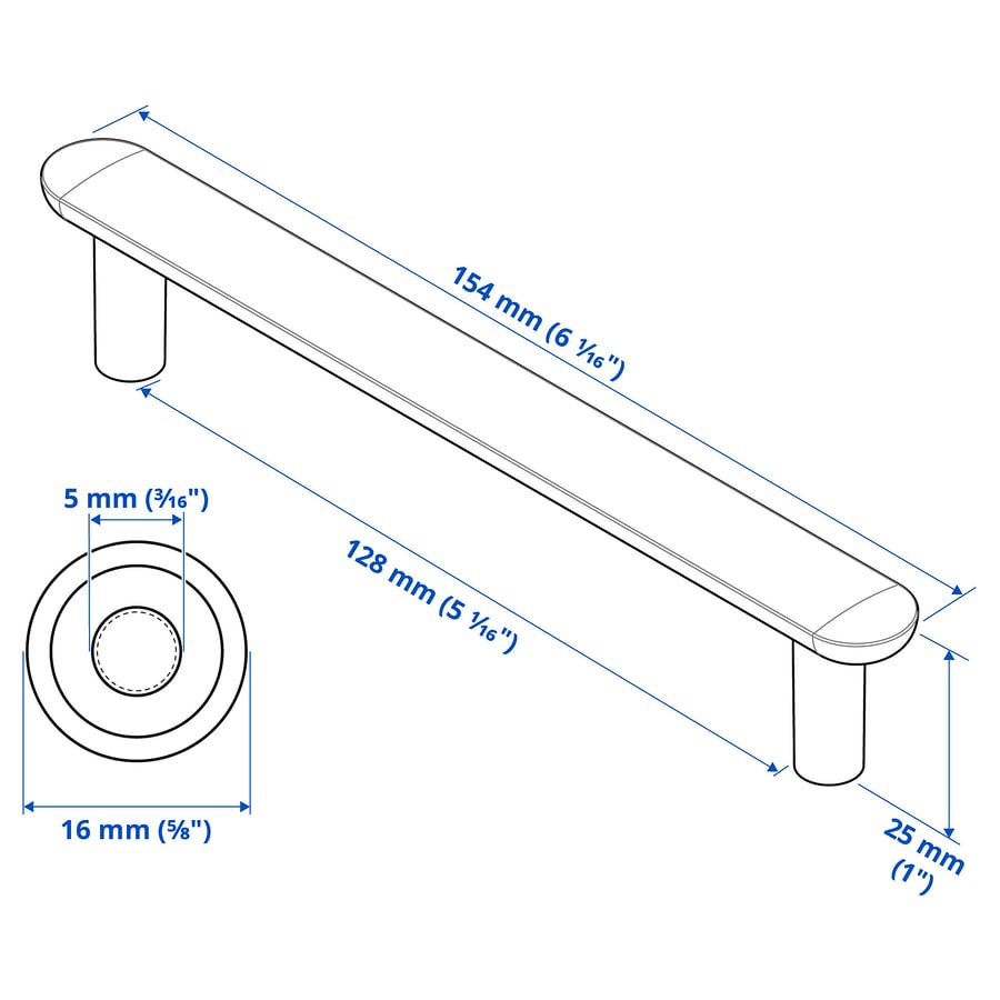 NYDALA rokturis, melnā krāsā, 154 mm NYDALA rokturis, melnā krāsā, 154 mm