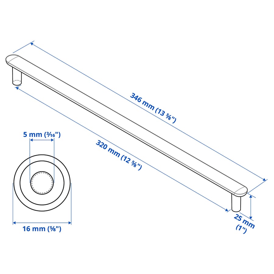 NYDALA rokturis, melnā krāsā, 346 mm NYDALA rokturis, melnā krāsā, 346 mm