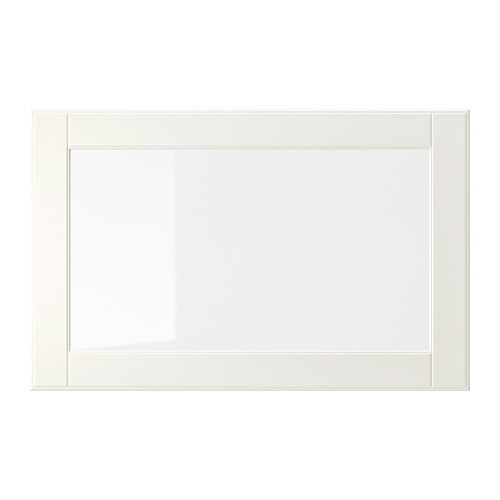 OSTVIK - drzwi szklane, 60x38 cm, biały/szkło bezbarwne