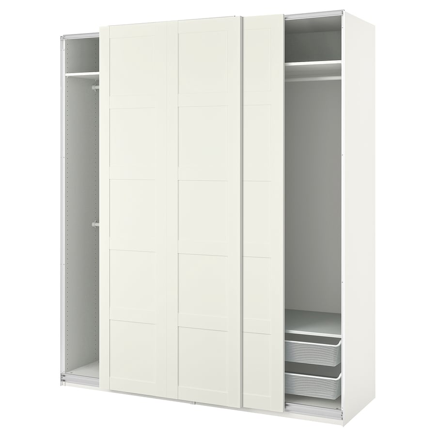  PAX / BERGSBO Garderobes kombinācija, balta/balta, 200x66x236 cm