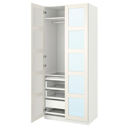 PAX / BERGSBO Комбінація шафи - білий/дзеркало 100x60x236 см