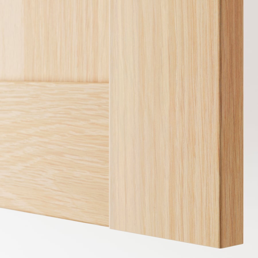 PAX / BERGSBO skapju kombinācija, balti beicēta ozolkoka imitācija, 150x60x201 cm