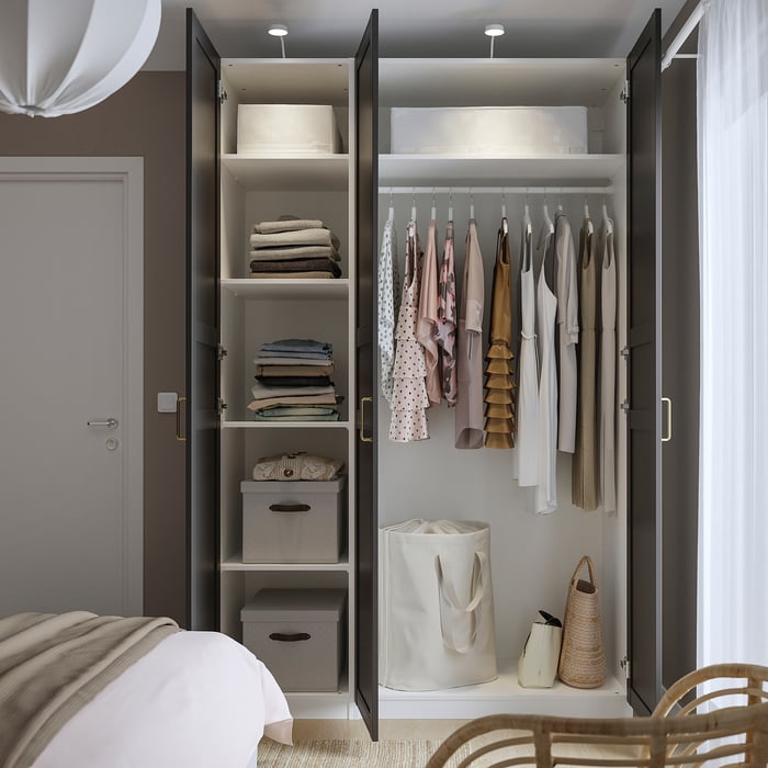 PAX / FLISBERGET Комбінація шафи, білий/антрацит, 150x60x236 см, фото 3