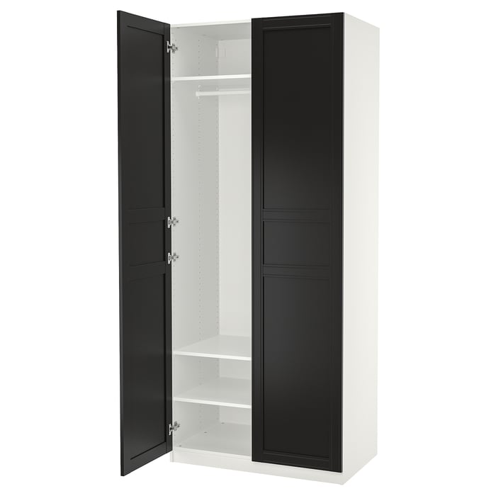PAX / FLISBERGET Шафа, білий/антрацит, 100x60x236 см