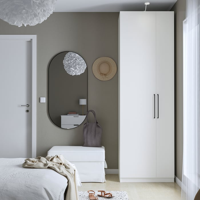 PAX / FORSAND Комбінація шаф, білий/білий, 75x60x236 см, фото 2