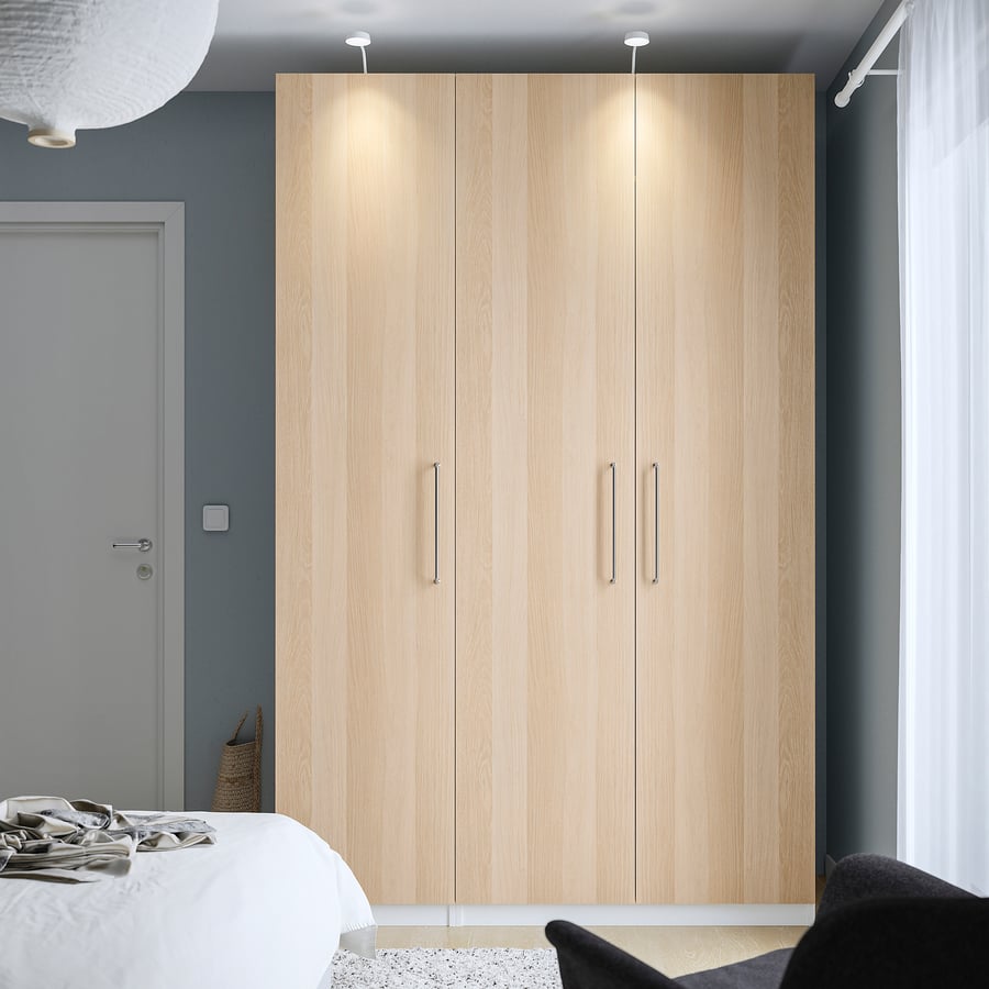 PAX / FORSAND skapju kombinācija, baltā krāsā/balti beicēta ozolkoka imitācija, 150x60x236 cm