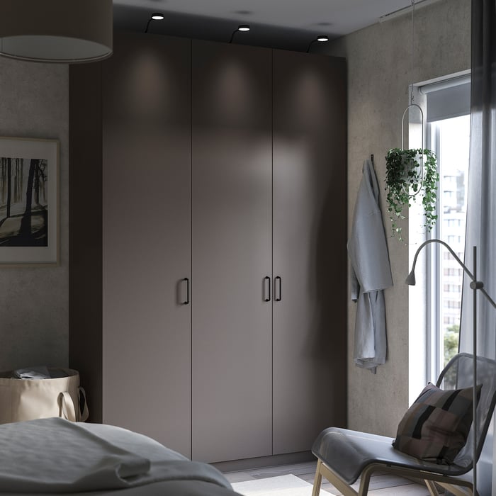 PAX / FORSAND Комбінація шаф, темно-сірий/темно-сірий, 150x60x236 см, фото 2