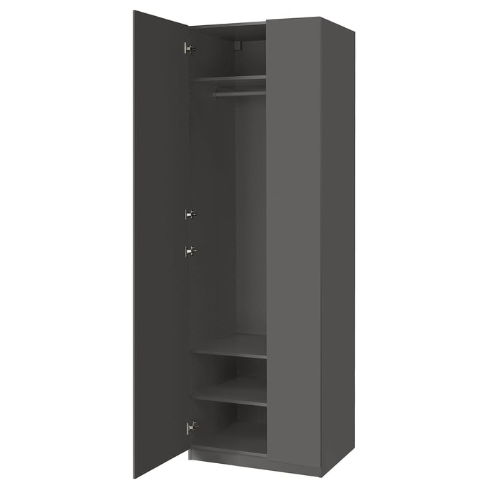 PAX / FORSAND Комбінація шаф, темно-сірий/темно-сірий, 75x60x236 см