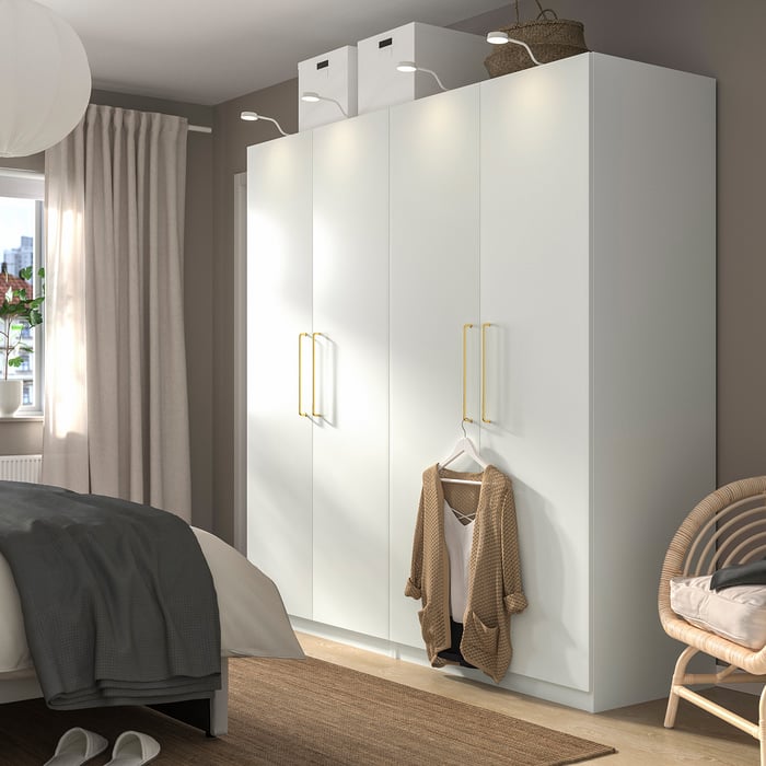 PAX / FORSAND Шафа, білий/білий, 200x60x201 см, фото 3