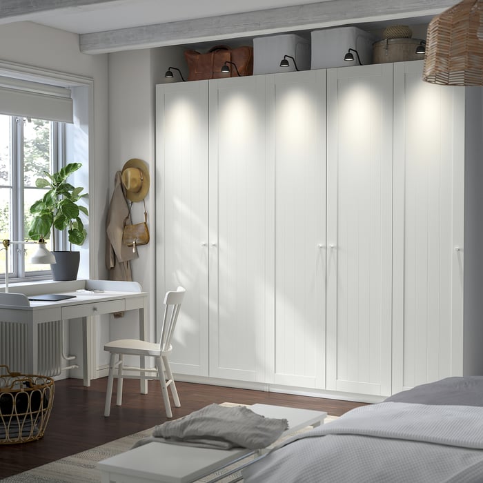 PAX / GULLABERG Комбінація шафи, білий/білий, 250x60x236 см, фото 2