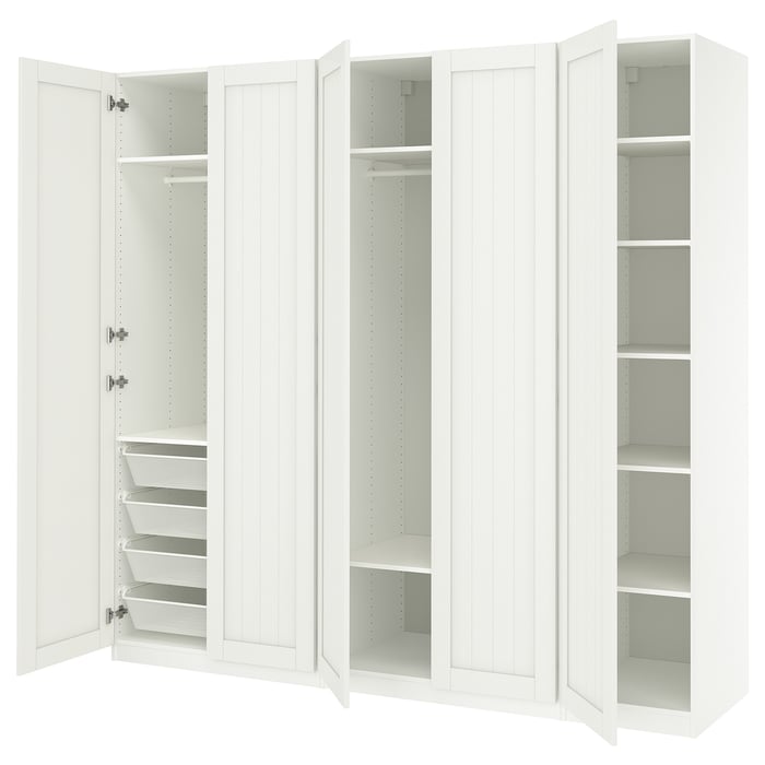 PAX / GULLABERG Комбінація шафи, білий/білий, 250x60x236 см