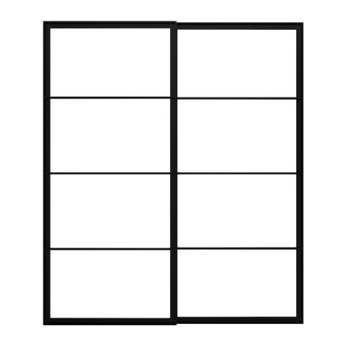 PAX - obudowa drzwi przes. z prowadnicami, 200x236 cm, czarny