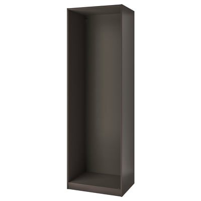 Rama szafy Ikea PAX, ciemnoszara, prostokątna, o nowoczesnym designie.