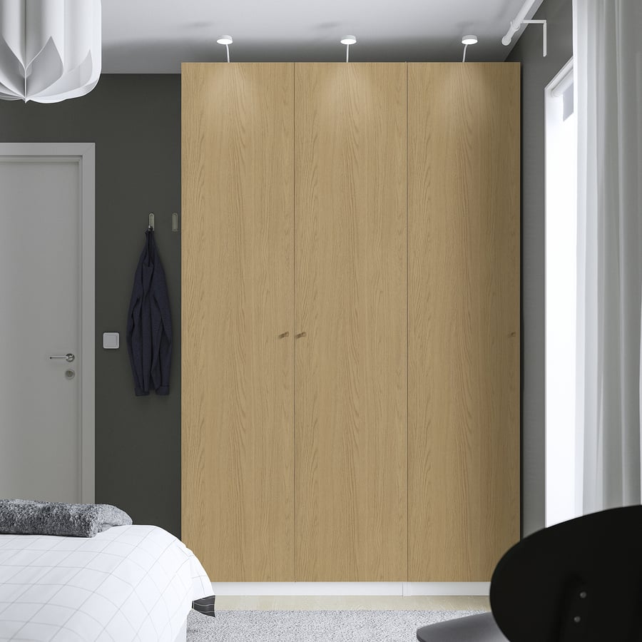 PAX / STORKLINTA skapju kombinācija, baltā krāsā/ozolkoka imitācija, 150x60x236 cm
