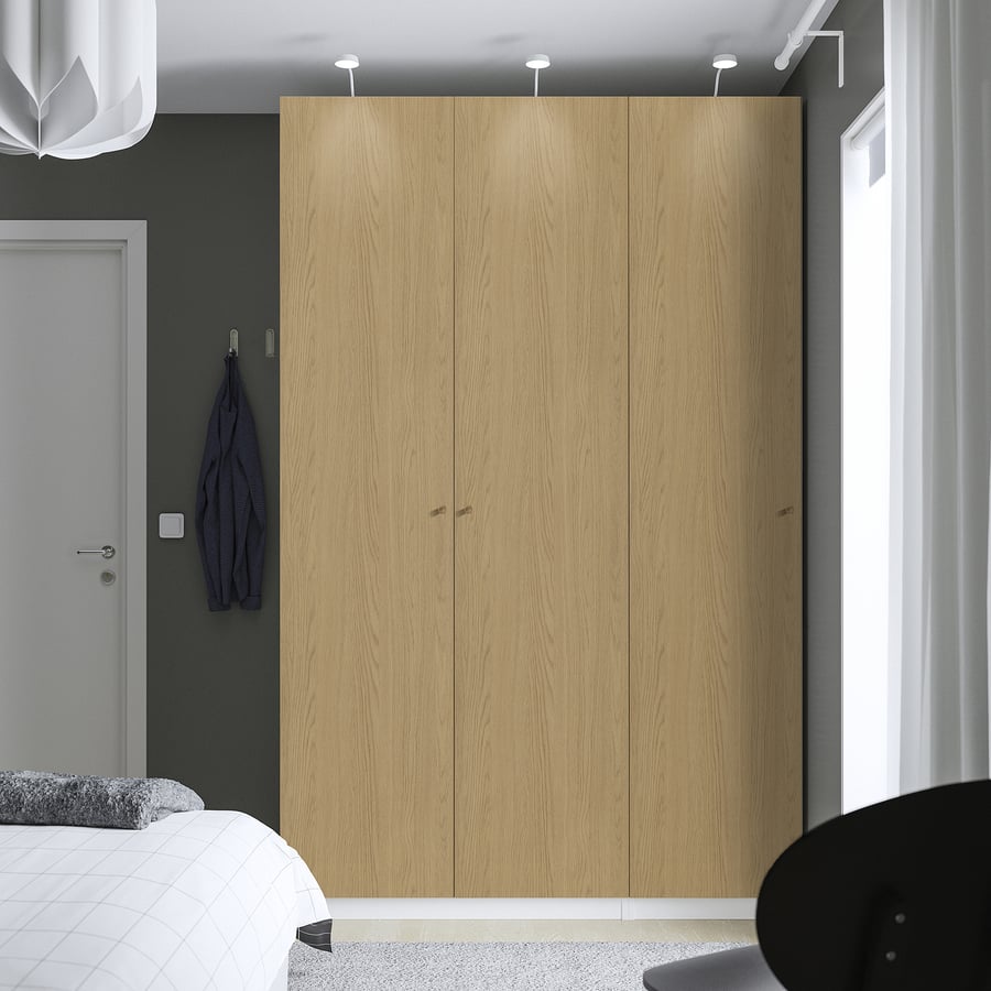 PAX / STORKLINTA skapju kombinācija, baltā krāsā/ozolkoka imitācija, 150x60x236 cm