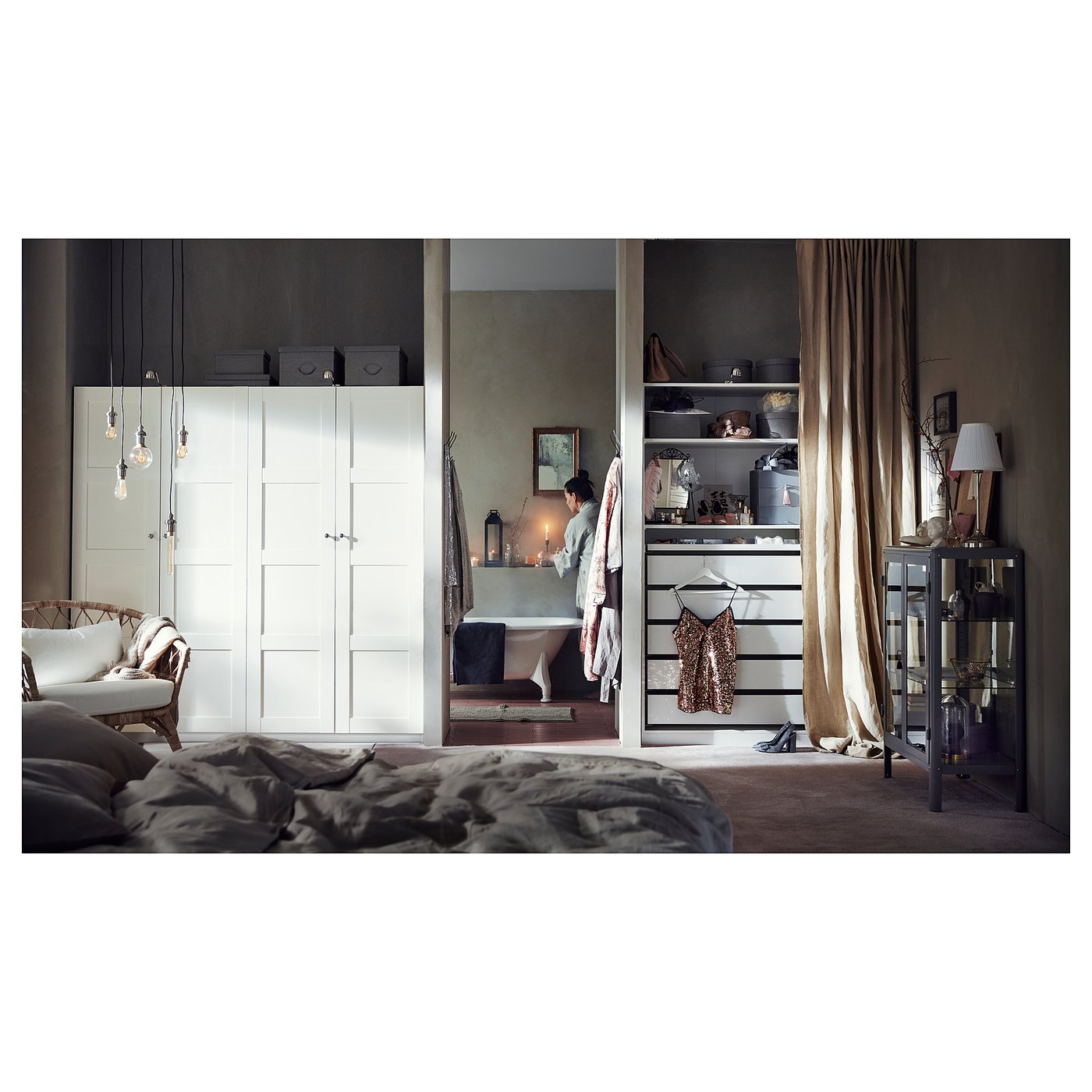 Шафа IKEA PAX, білий, 150 × 58 × 201 см — фото 2