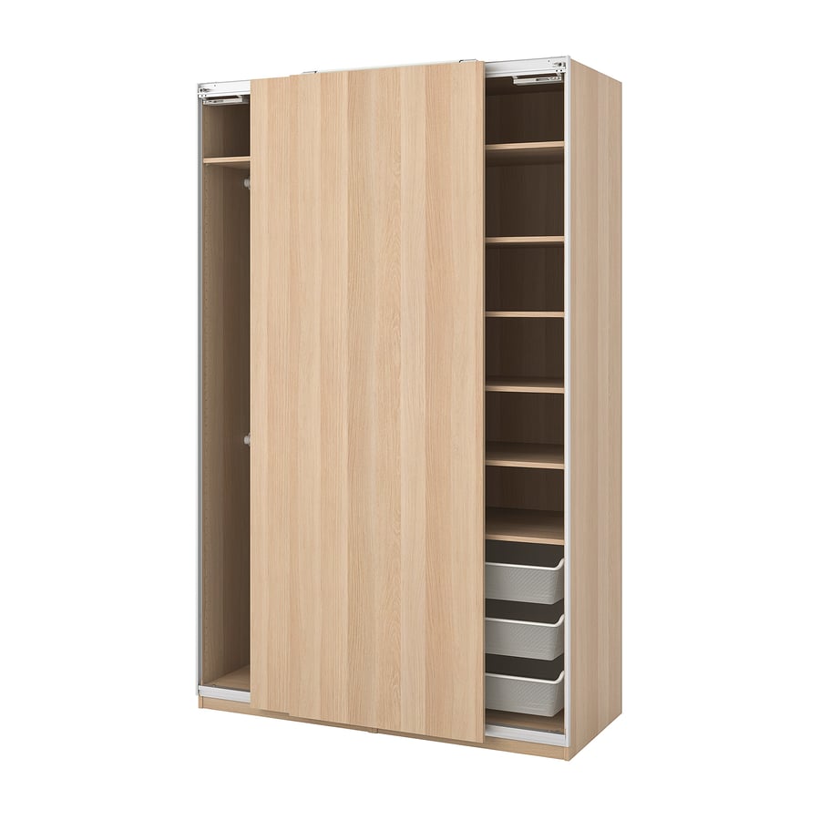 PAX Szafa, Hasvik/dąb bejcowany na biało, 150x66x236 cm IKEA