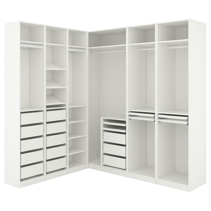 PAX Кутова шафа, білий 211, 213x236 см
