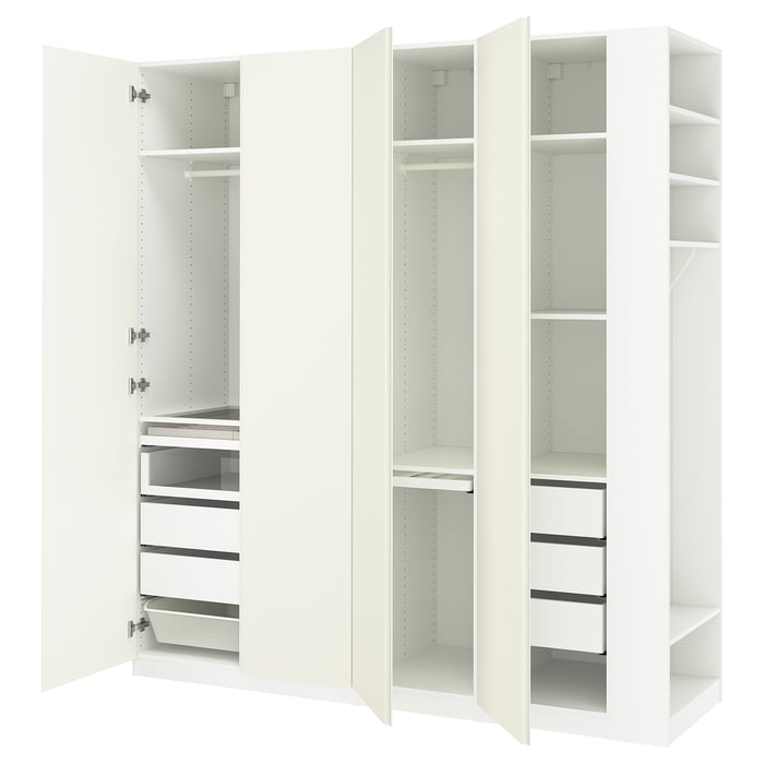 PAX / VIKANES Комбінація шафи, білий білий/білий, 220x60x236 см