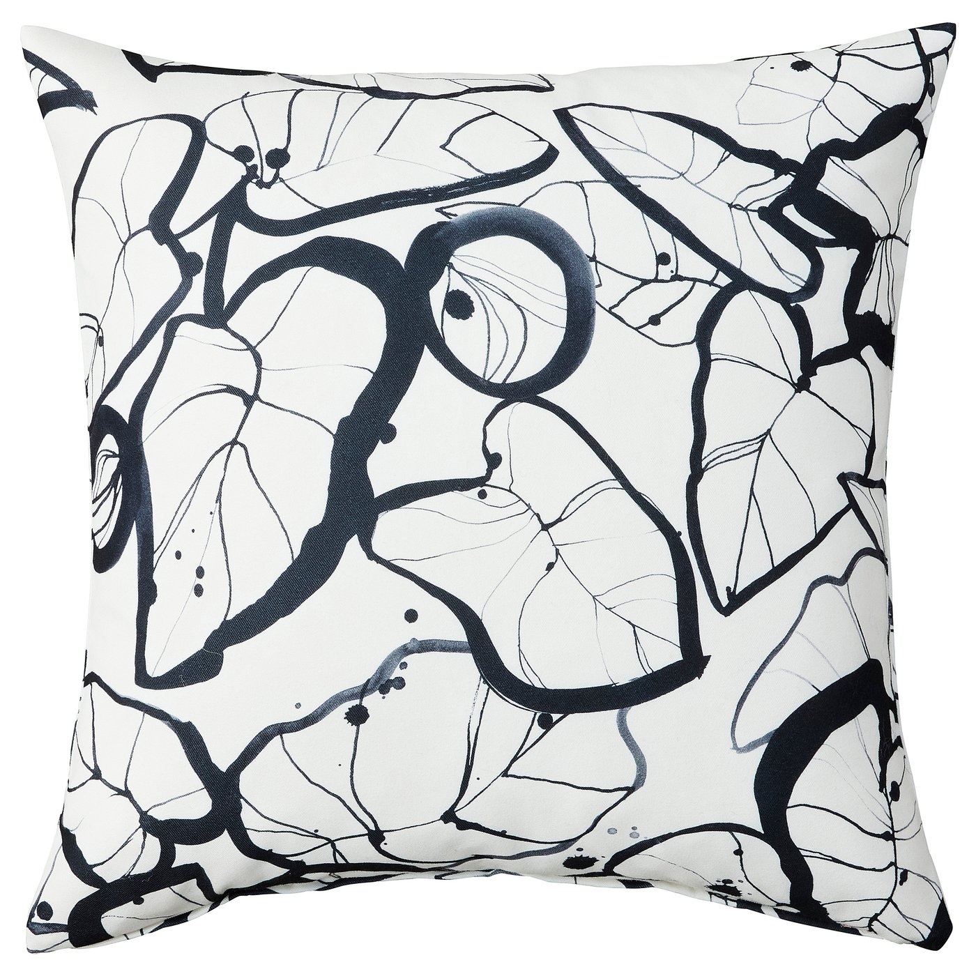 Чохол на подушку IKEA PELARKÖRSBÄR, білий / чорний, 50 × 50 см