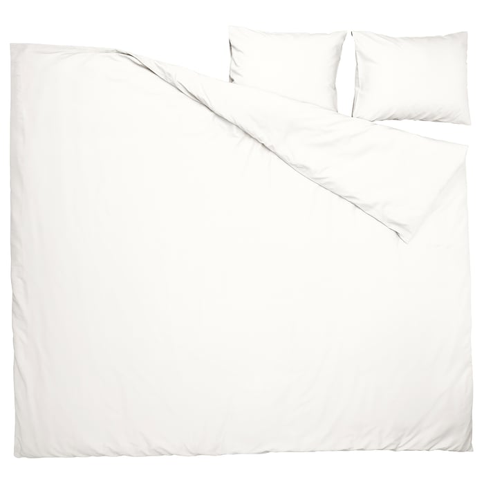 PILTANDVINGE Підковдра та 2 наволочки, білий 200x200, 50x60 см, фото 6