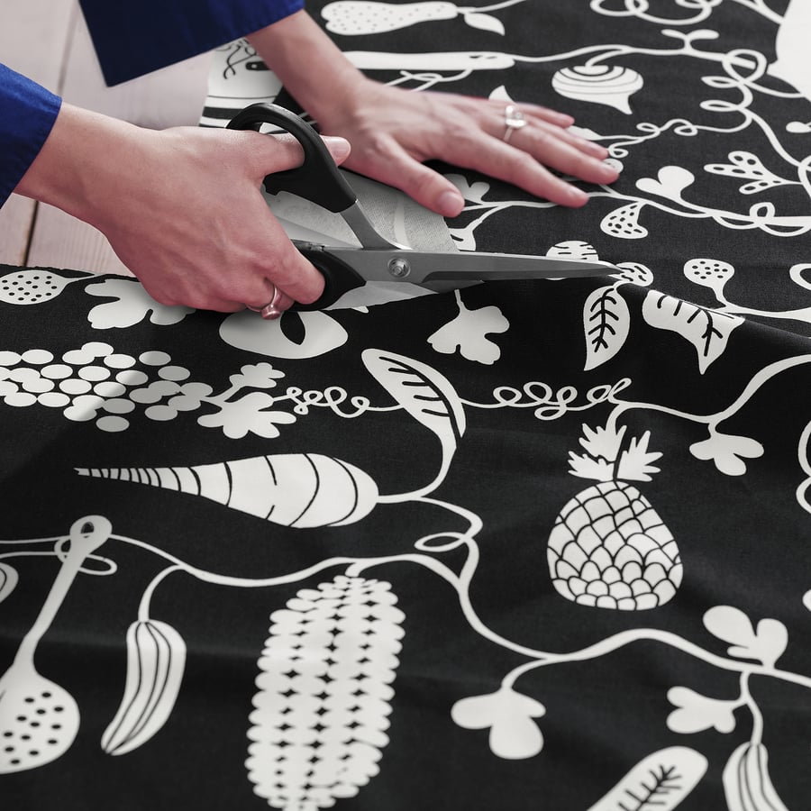PIPDÅN audums, melnā krāsā/baltā krāsā, 150x300 cm