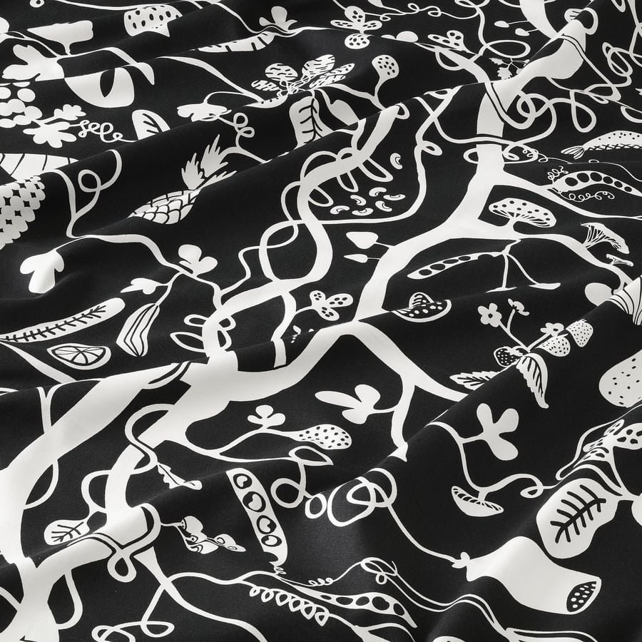 PIPDÅN audums, melnā krāsā/baltā krāsā, 150x300 cm