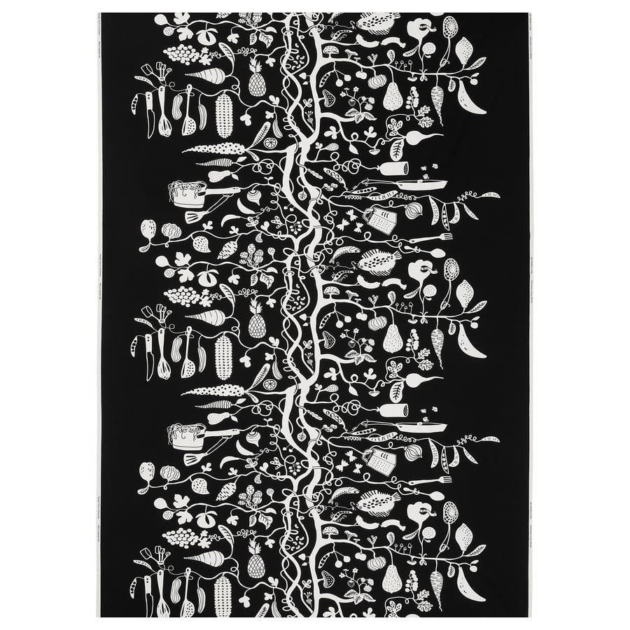 PIPDÅN audums, melnā krāsā/baltā krāsā, 150x300 cm
