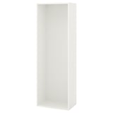 Biała modułowa jednostka magazynowa PLATSA, elegancka, minimalistyczna, otwarta przestrzeń.