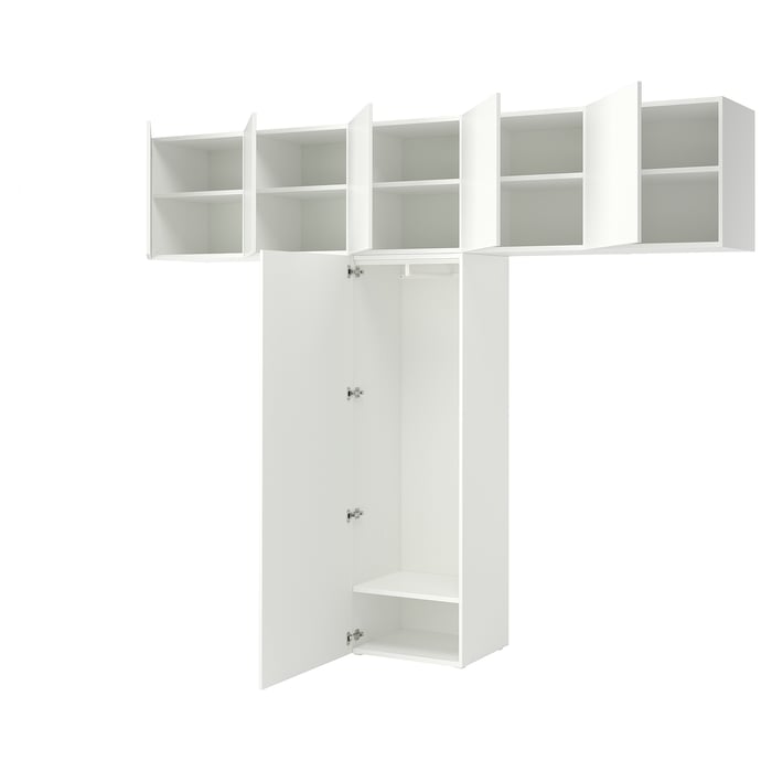 PLATSA Шафа 6 дверей, білий Fonnes/білий, 300x42x241 см