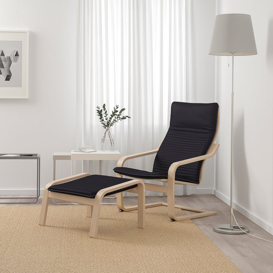 POÄNG lamamistool 68x82x100 cm valgeks peitsitud tamme spoon/Knisa must