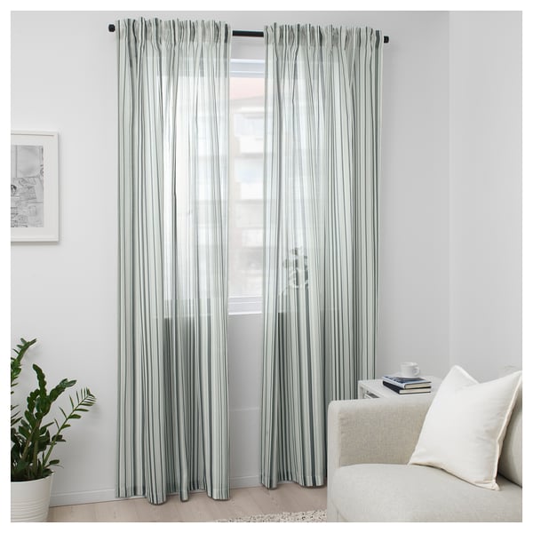 Praktklocka Zaslona 2 Szt Szary W Paski Ikea