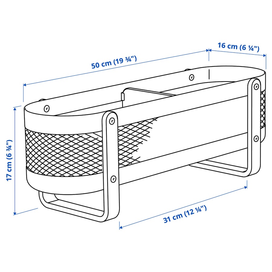 RISATORP Galda organizators - balts 50x16x17 cm 